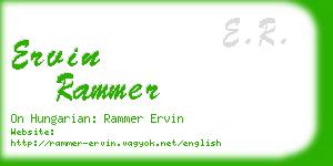 ervin rammer business card